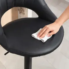 HOMCOM Set of Two Faux Leather Bar Stools - Black - 8