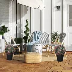 HOMCOM Set of Two Artificial Boxwood Balls Plants - Pink - 9