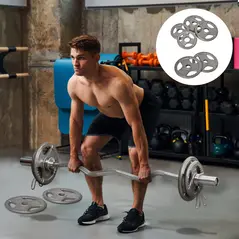 HOMCOM Set of 6 Cast Iron Olympic Weight for 2"/5cm Hole Dumbbell Handle Bar 35kg Dumbbell Plates Barbell Weight 2 x 5kg, 2 x 2.5kg, 2 x 10kg - 2