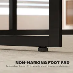 HOMCOM Set of Two Wood-Effect Stacking Tables - Rustic Brown - 7