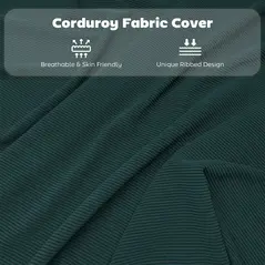 HOMCOM Set of Four Folding Corduroy Seat Chairs - Teal - 7