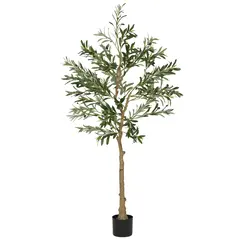 HOMCOM Silk Leaf Artificial Olive Trees - 1