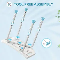 HOMCOM Shower Chair, Adjustable Height Shower Stool with Aluminium Frame and Non-Slip Feet, Bathtub Stool Seat for Elderly Disabled Handicap, Turquoise - 6