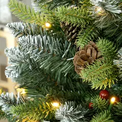 HOMCOM Set of Two 3ft Christmas Trees, with Lights, Berries and Pinecones - 8