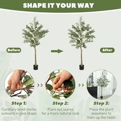 HOMCOM Silk Leaf Artificial Olive Trees - 6