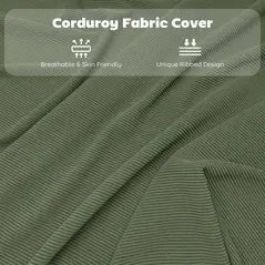 HOMCOM Set of Four Folding Corduroy Seat Chairs - Green - 7