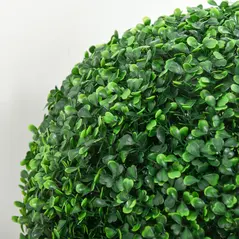 HOMCOM Set of Two Artificial Boxwood Balls Plants - Green - 8