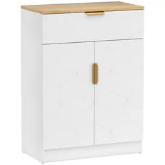 HOMCOM Sideboard Storage Cabinet, Modern Storage Cupboard with Drawer and Adjustable Shelf for Living Room, Kitchen, Dining Room, Entryway, White - 1