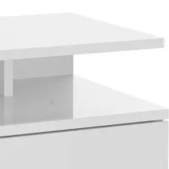 HOMCOM Set of Two Floating High Gloss Bedside Tables - White - 9