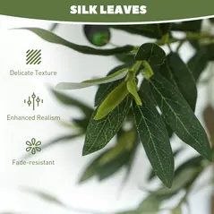 HOMCOM Set of Two Silk Leaf Artificial Olive Trees - 5