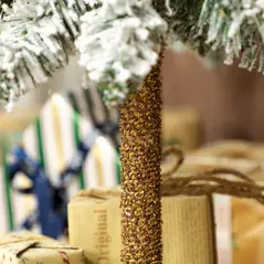 HOMCOM Set of 3 Pencil Flocked Christmas Tree, 3ft 4ft 5ft - 9