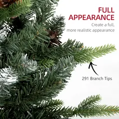 HOMCOM Set of Two 3ft Christmas Trees, with Lights, Berries and Pinecones - 6