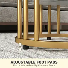 HOMCOM Set of Two Marble-Effect Coffee Tables - White/Gold-Tone - 7