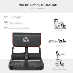 HOMCOM Squat Machine with Push Up Stand, Padded Hip Thrust Bench with Adjustable Cushion for Home Gym Work Out, Black - 7