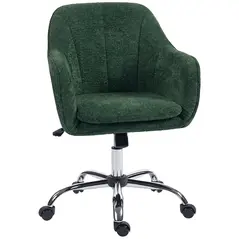 HOMCOM Snow Flannel Office Chair - Dark Green - 1