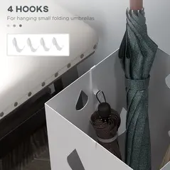 HOMCOM Six-Umbrella Steel Holder Stand - White - 6