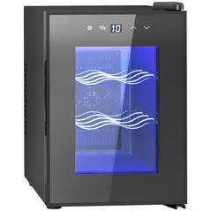 HOMCOM Six Bottle 8-18℃ Countertop Wine Fridge - Black - 1