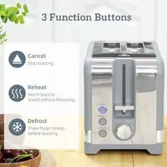 HOMCOM Sleek Textured Kettle and Toaster Set - Grey - 7