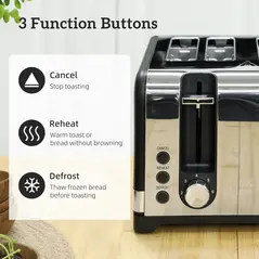 HOMCOM Sleek Textured Kettle and Four-Slice Toaster Set - Black - 7