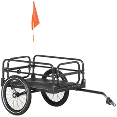 HOMCOM Steel Bike Trailer with Triple Safety, Wagon Bicycle Trailer with Suspension, 2 Wheels Outdoor Storage Carrier, Black - 1
