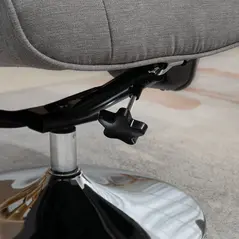 HOMCOM Swivel Recliner Chair with Footstool, Velvet Recliner Armchair with Ottoman, Steel Base, Upholstered Reclining Chair for Living Room, Bedroom, Office, Grey - 8