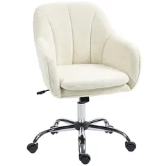 HOMCOM Snow Flannel Office Chair - Beige - 1