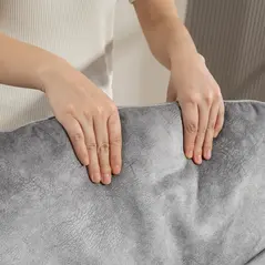 HOMCOM Swivel Recliner Chair with Footrest, Manual Recliner Armchair with Wooden Base, Plush Velvet Upholstered Reclining Chair for Living Room, Bedroom, Office, Grey - 9