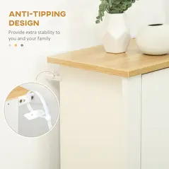 HOMCOM Slim Shoe Cabinet, Narrow Shoe Cupboard with 3 Flip Drawers, Adjustable Shelves for 18 Pairs of Shoes for Hallway, White - 7