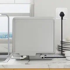 HOMCOM Table Top Dishwasher with Built-in 6L Water Tank, Mini Countertop Dishwasher with 6 Programs, 4 Place Settings, Silver Tone - 9