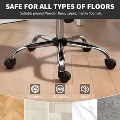 HOMCOM Snow Flannel Office Chair - Grey - 7