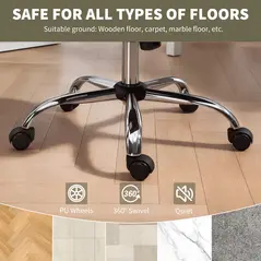 HOMCOM Snow Flannel Office Chair - Beige - 7