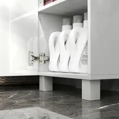 HOMCOM Tall Bathroom Cabinet, Freestanding Bathroom Cabinet with Adjustable Shelves and Double Doors - 9