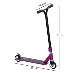 HOMCOM Stunt Scooter, 360° Entry Level Tricks Scooter w/ Lightweight Aluminium Deck and ABEC 7 Bearing, For Age 14+ Beginners, Purple - 3