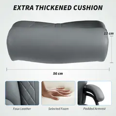 HOMCOM Super Padded Faux Leather Office Chair - Charcoal Grey - 5