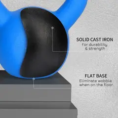 HOMCOM Soft Kettlebell, 8kg Kettle Bell with Non-Slip Handle for Home Gym Weight Lifting and Strength Training, Blue - 6