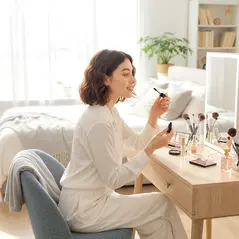 HOMCOM Teddy Fleece Office Chair with Wheels - Grey - 9