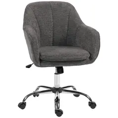 HOMCOM Snow Flannel Office Chair - Grey - 1