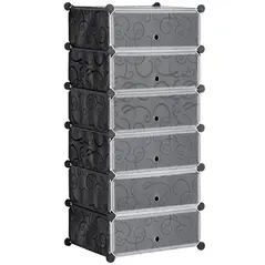 HOMCOM Six Cube Modular Storage Storage Unit - Black - 1
