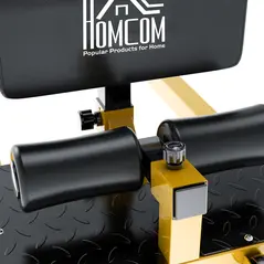 HOMCOM Squat Machine with Push Up Stand, Padded Hip Thrust Bench with Adjustable Cushion for Home Gym Work Out, Yellow - 9