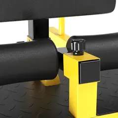 HOMCOM Squat Machine with Push Up Stand, Padded Hip Thrust Bench with Adjustable Cushion for Home Gym Work Out, Yellow - 8