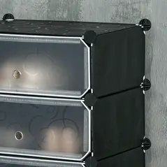 HOMCOM Six Cube Modular Storage Storage Unit - Black - 8