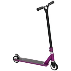 HOMCOM Stunt Scooter, 360° Entry Level Tricks Scooter w/ Lightweight Aluminium Deck and ABEC 7 Bearing, For Age 14+ Beginners, Purple - 1