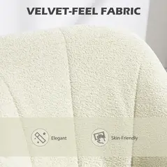 HOMCOM Snow Flannel Office Chair - Beige - 4