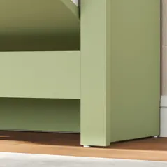 HOMCOM Slim Shoe Cabinet, Narrow Shoe Cupboard with 2 Flip Drawers, Adjustable Shelves for 12 Pairs of Shoes, Green - 9