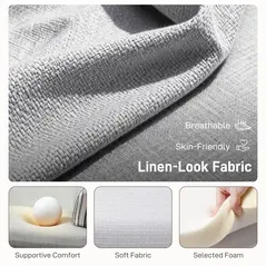 HOMCOM Single Sofa Bed, 1 Person Sleeper Foldable Lounge with Pillow, Light Grey - 6