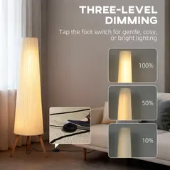 HOMCOM Three-Level Tripod Floor Lamp - White - 4