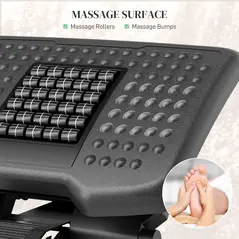 HOMCOM Three-Level, Multi-Angle Massage Footrest - Black - 4