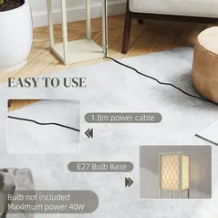 HOMCOM Three-Shelf Standing Lamp - Oak/White - 7