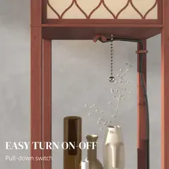 HOMCOM Three-Shelf Standing Lamp - Brown/White - 5