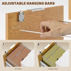 HOMCOM Two-Drawer Lockable Filing Cabinet - Wood Effect - 5